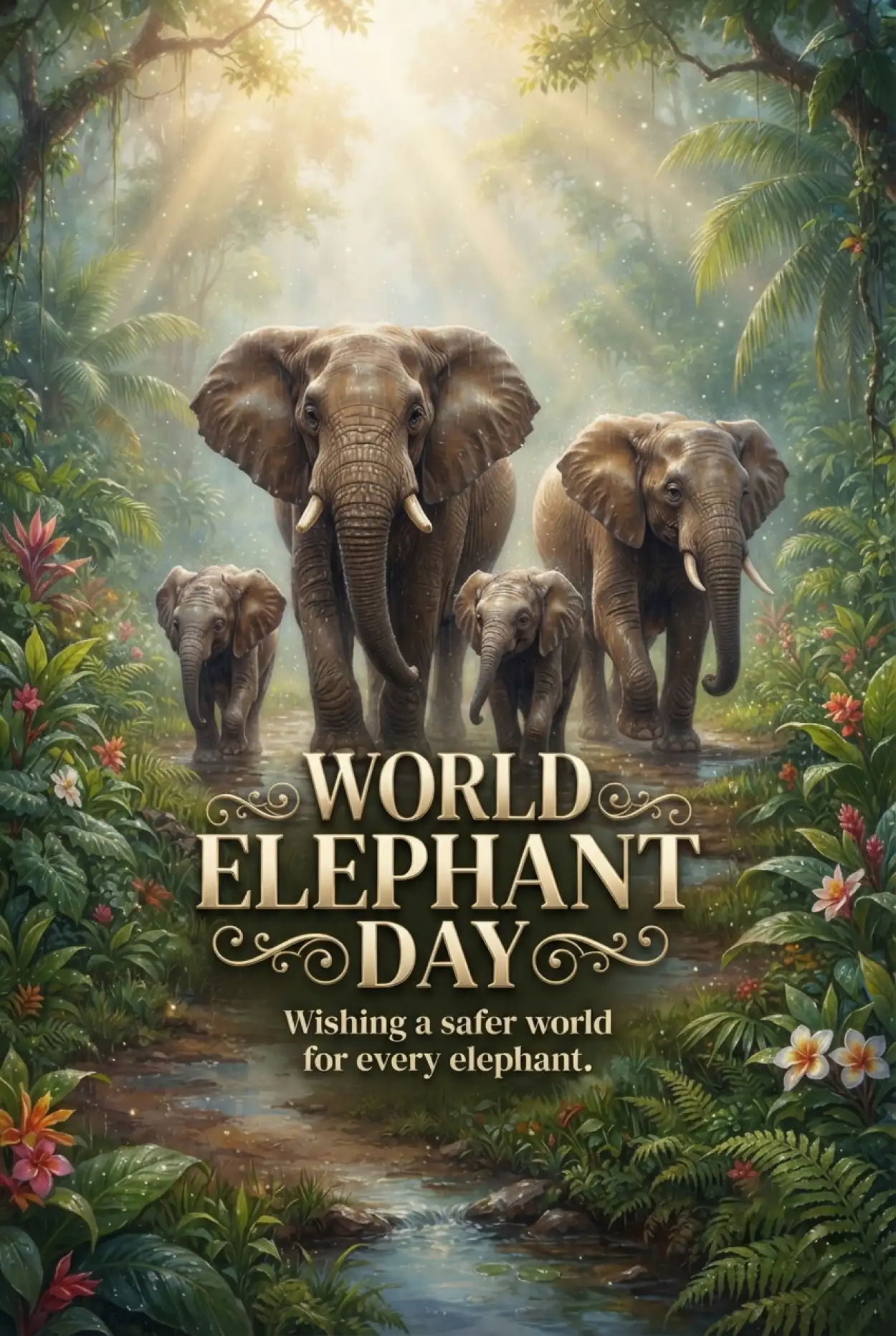 Free Download World Elephant Day 2026 Wildlife Education Poster - High Quality World Elephant Day 2026 Image