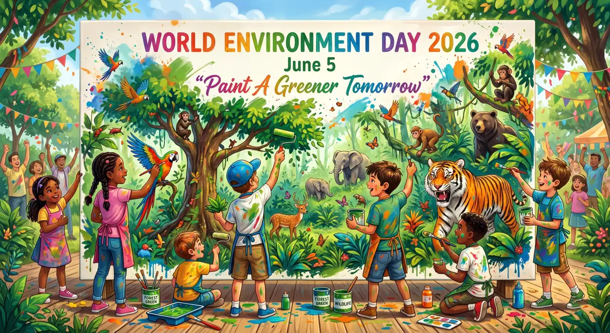 Free Download World Environment Day 2026 Art Activities For Kids - High Quality World Environment Day Kids Artwork 2026 Image