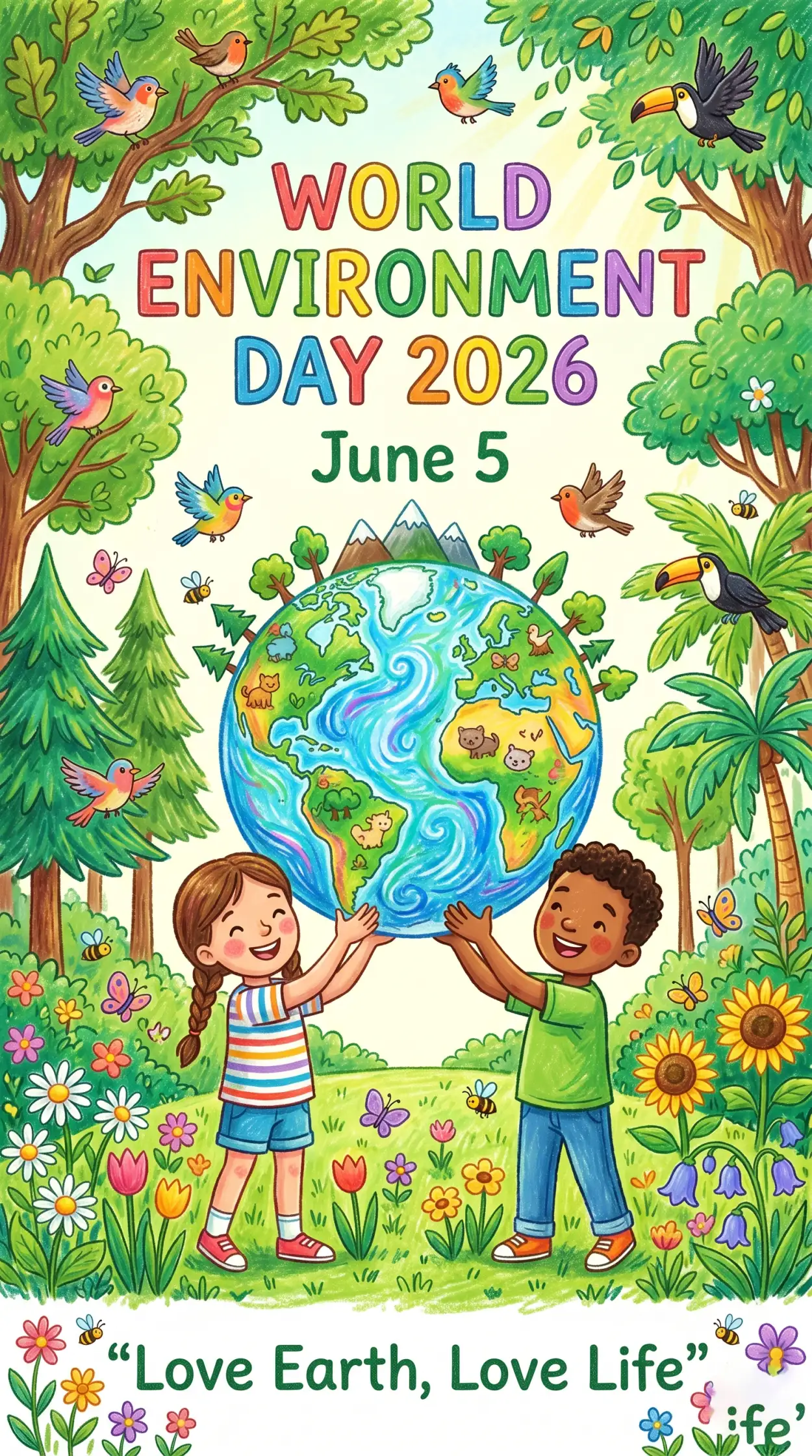 Free Download World Environment Day 2026 Art Contest Ideas - High Quality World Environment Day Kids Artwork 2026 Image