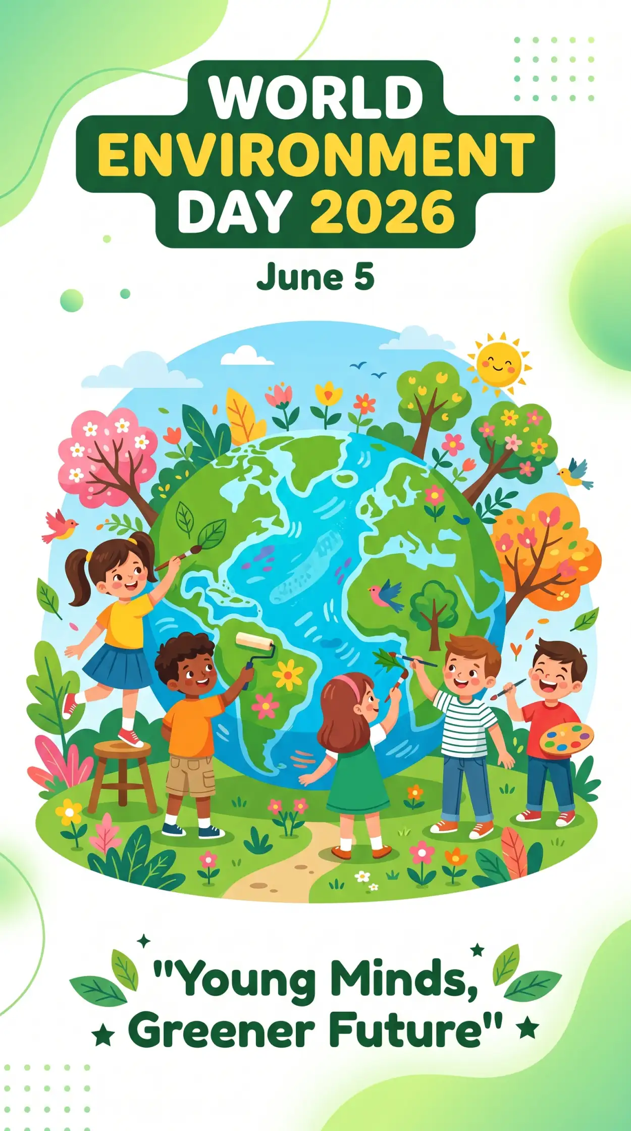 Free Download World Environment Day Acrylic Painting For Kids - High Quality World Environment Day Kids Artwork 2026 Image