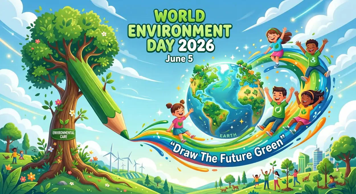 Free Download World Environment Day Environment Slogan Drawing - High Quality World Environment Day Kids Artwork 2026 Image