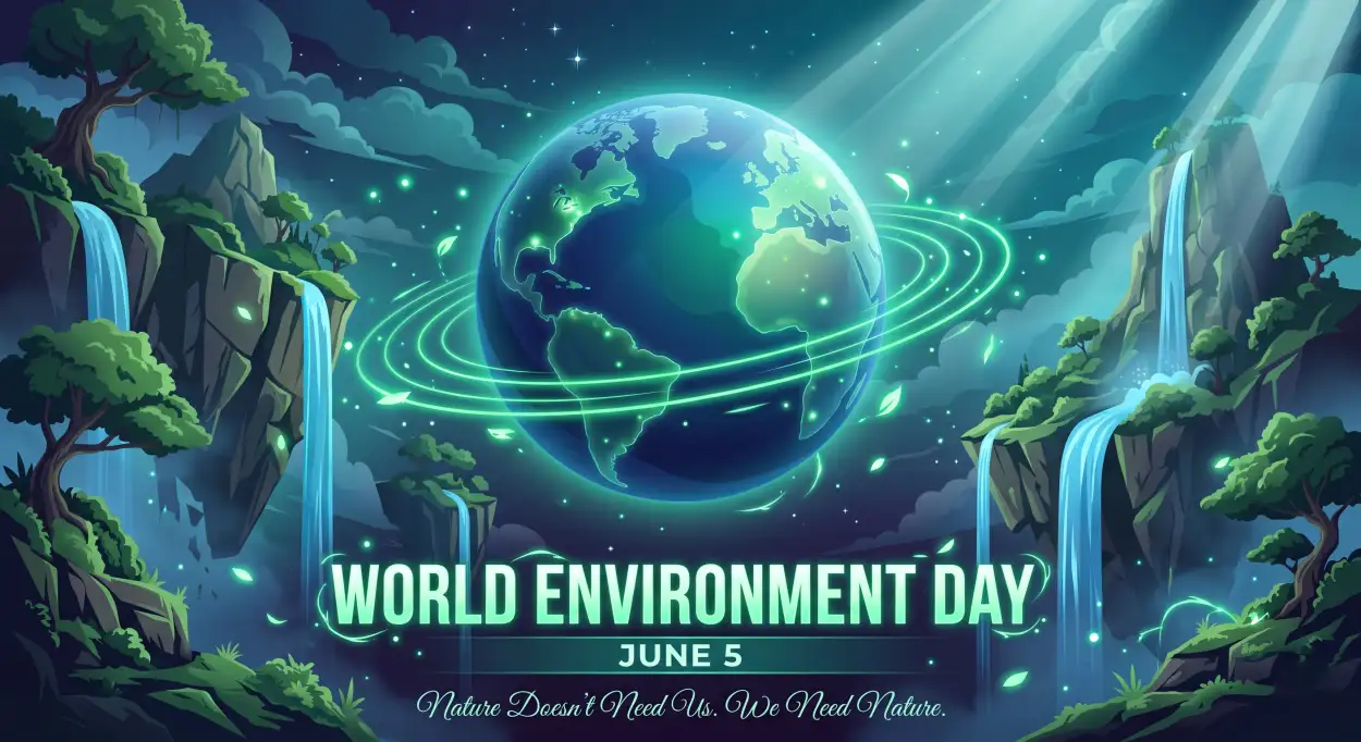 Free Download World Environment Day Poster Ideas With Blue Earth Design - High Quality World Environment Day Poster Ideas 2026 Image