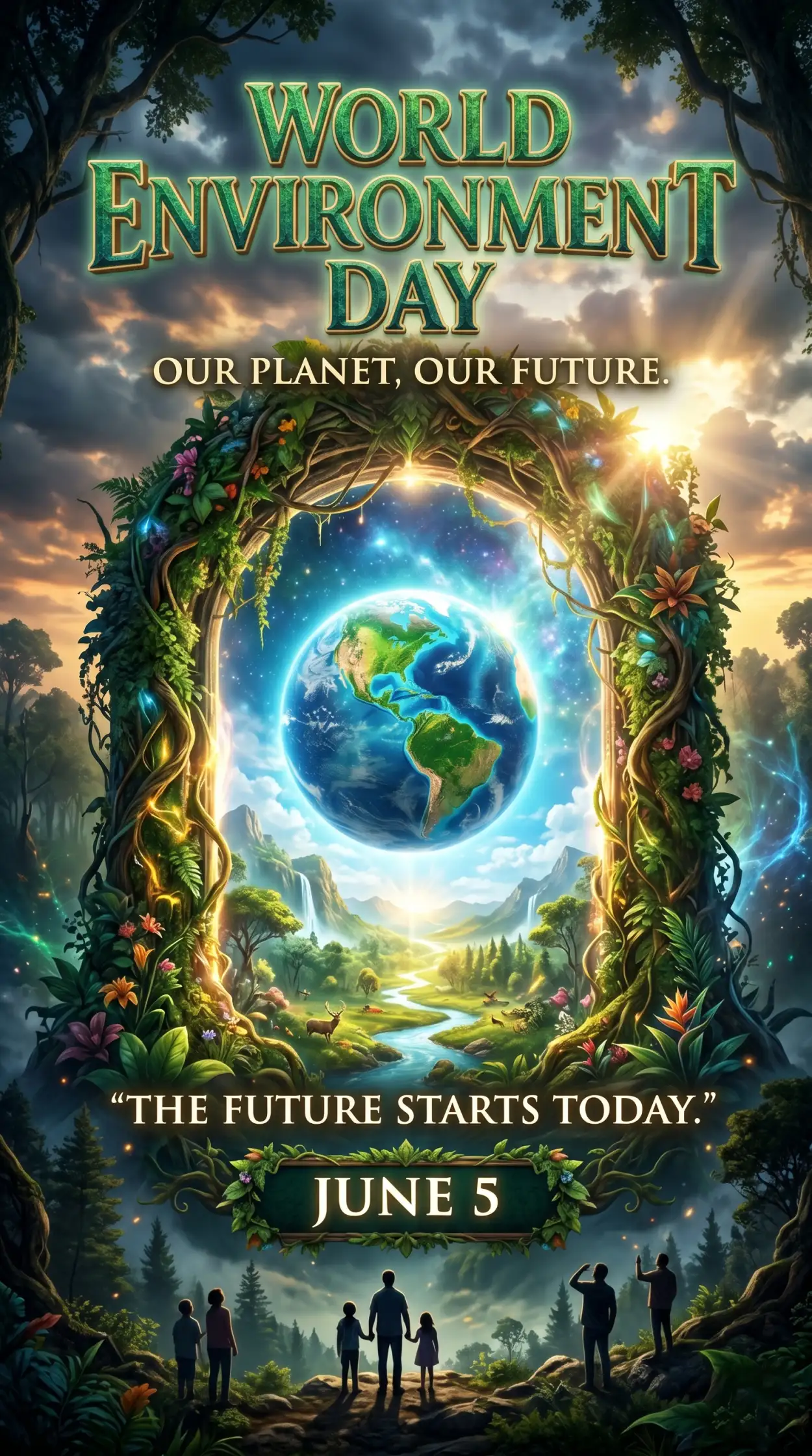Free Download World Environment Day Poster Ideas With Future Generation Message - High Quality World Environment Day Poster Ideas 2026 Image