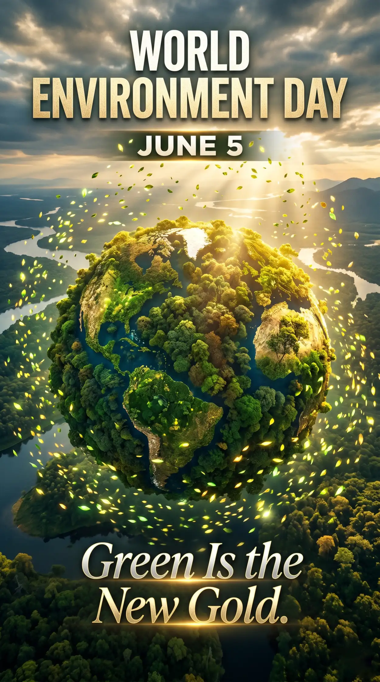 Free Download World Environment Day Poster Ideas With Globe And Leaves - High Quality World Environment Day Poster Ideas 2026 Image