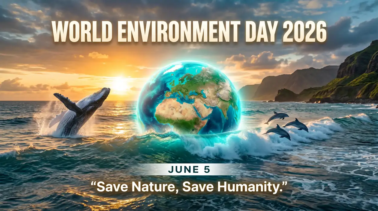 Free Download World Environment Day Poster Ideas With Save Nature Slogan Design - High Quality World Environment Day Poster Ideas 2026 Image