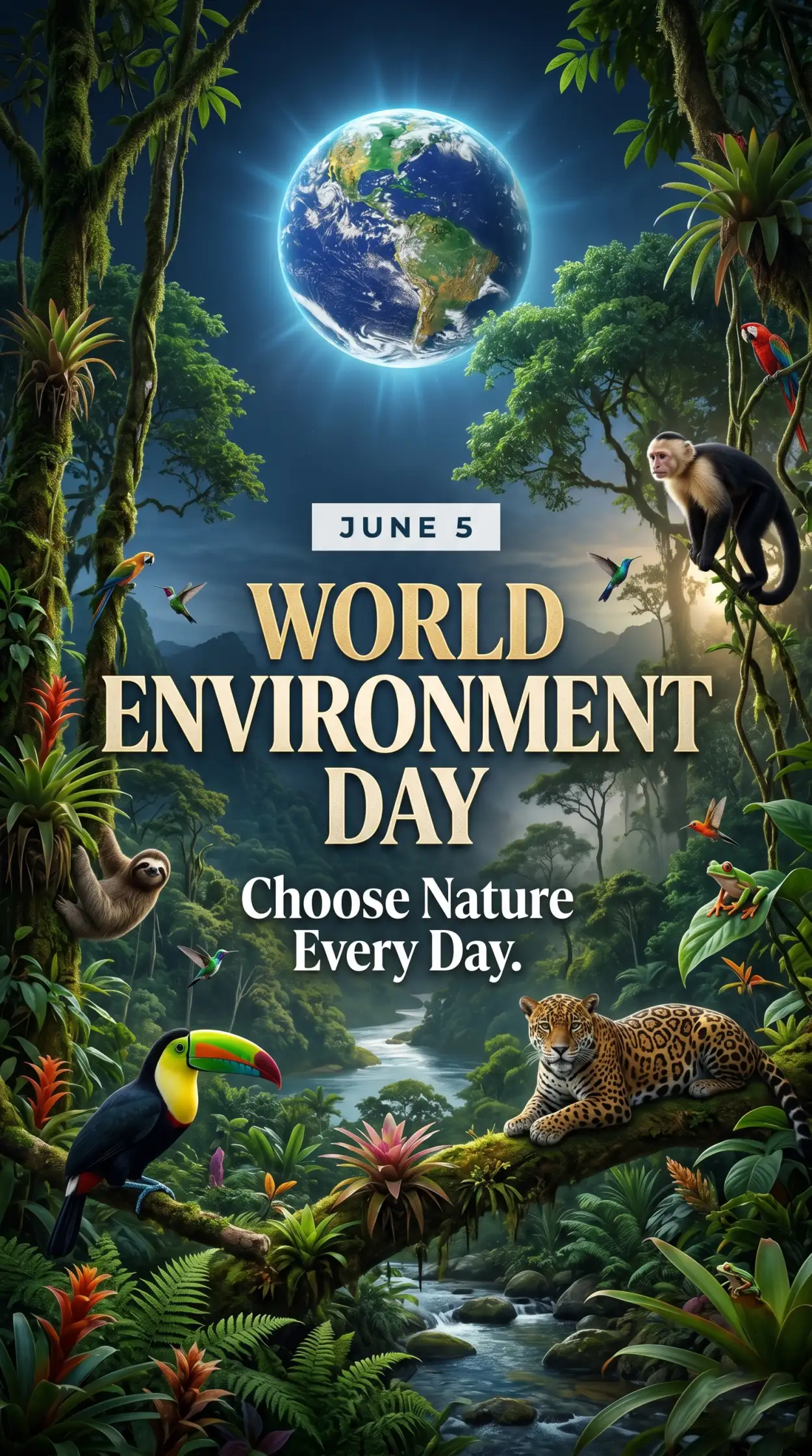 Free Download World Environment Day Poster Ideas With Wildlife Protection Theme - High Quality World Environment Day Poster Ideas 2026 Image
