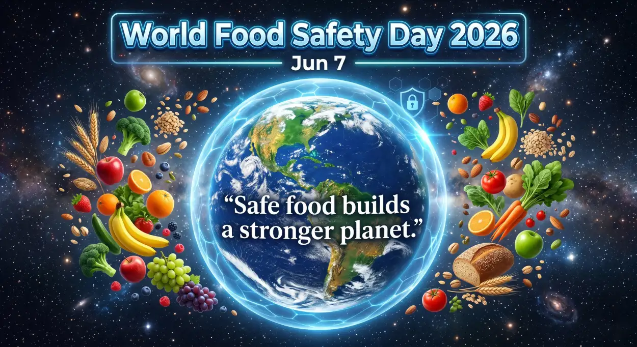 Free Download World Food Safety Day 2026 Greeting Card Design - High Quality World Food Safety Day 2026 Image