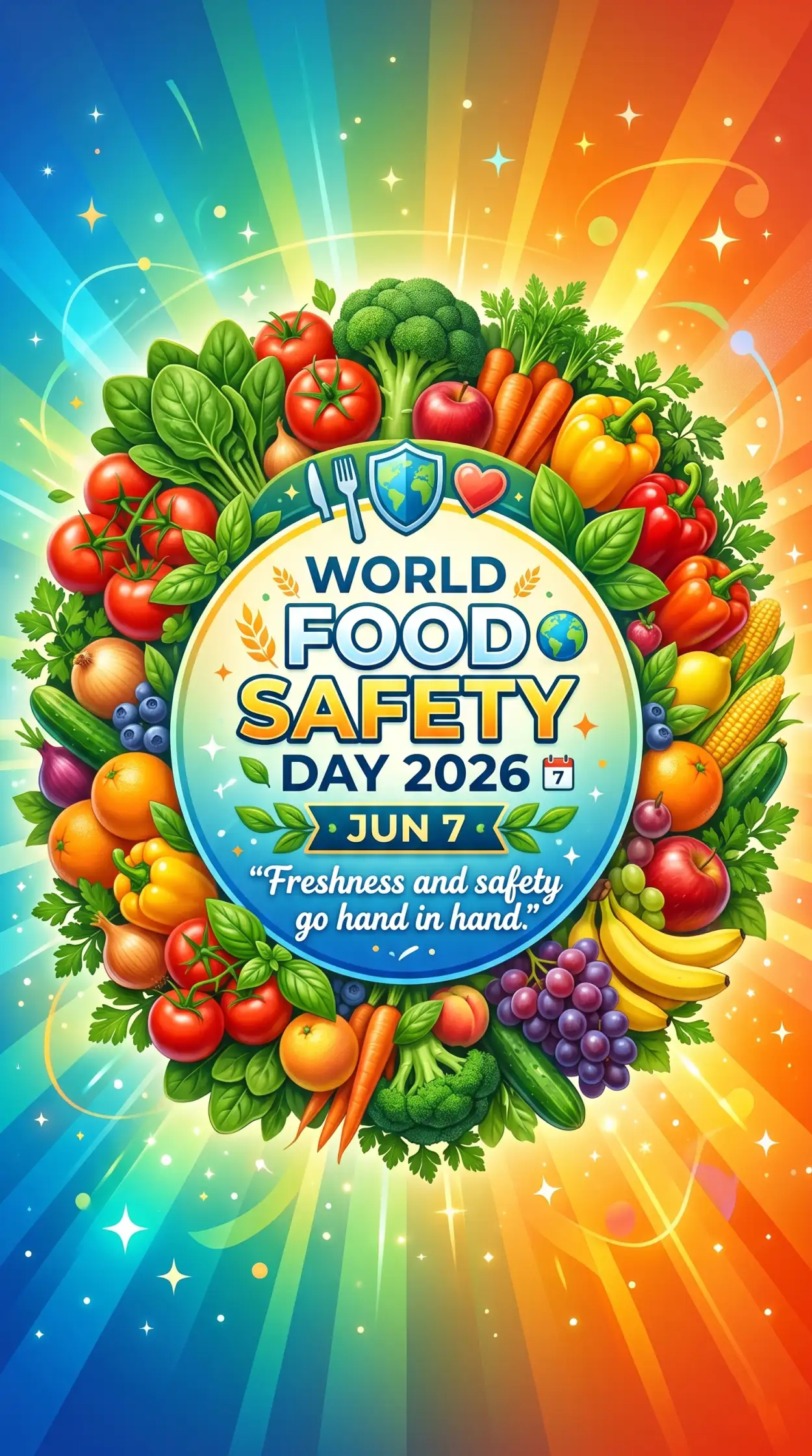 Free Download World Food Safety Day Badge Png Design - High Quality World Food Safety Day 2026 Transparent PNG