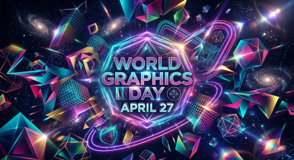 Free Download World Graphics Day 3d Graphic Design Concept - High Quality World Graphics Day 2026 Image
