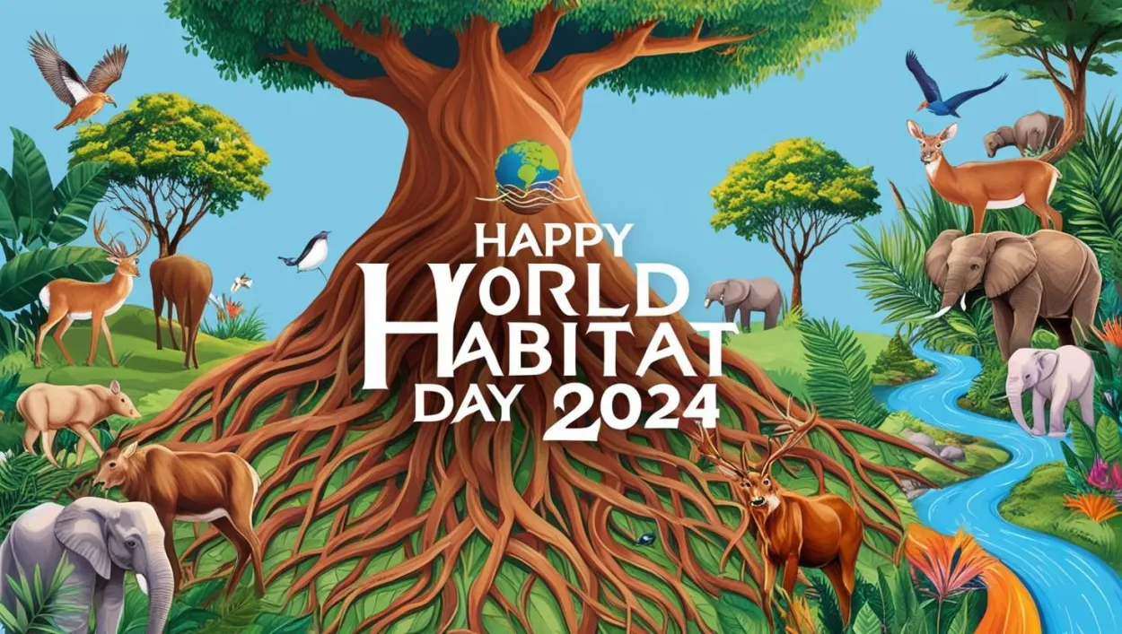 Free Download World Habitat Day 2024 Environmental Quotes - High Quality Happy World Habitat Day Background