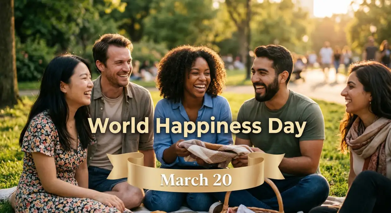Free Download World Happiness Day 2026 Benefits Of Happiness - High Quality World Happiness Day 2026 Image