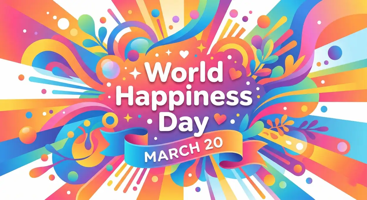 Free Download World Happiness Day 2026 Paragraph Writing - High Quality World Happiness Day 2026 Image