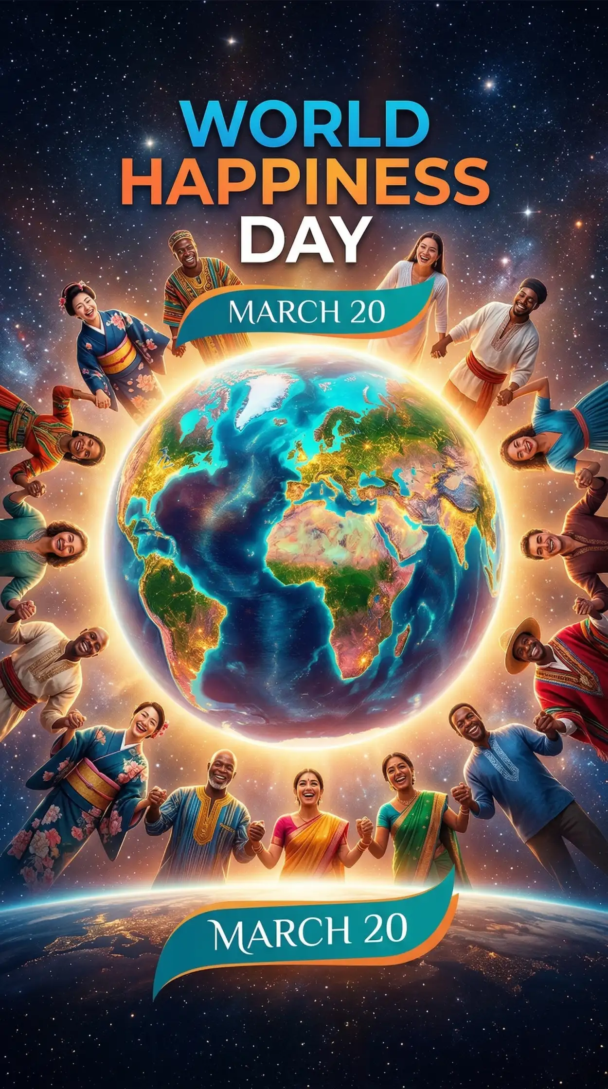 Free Download World Happiness Day 2026 Poster In Hindi - High Quality World Happiness Day 2026 Image