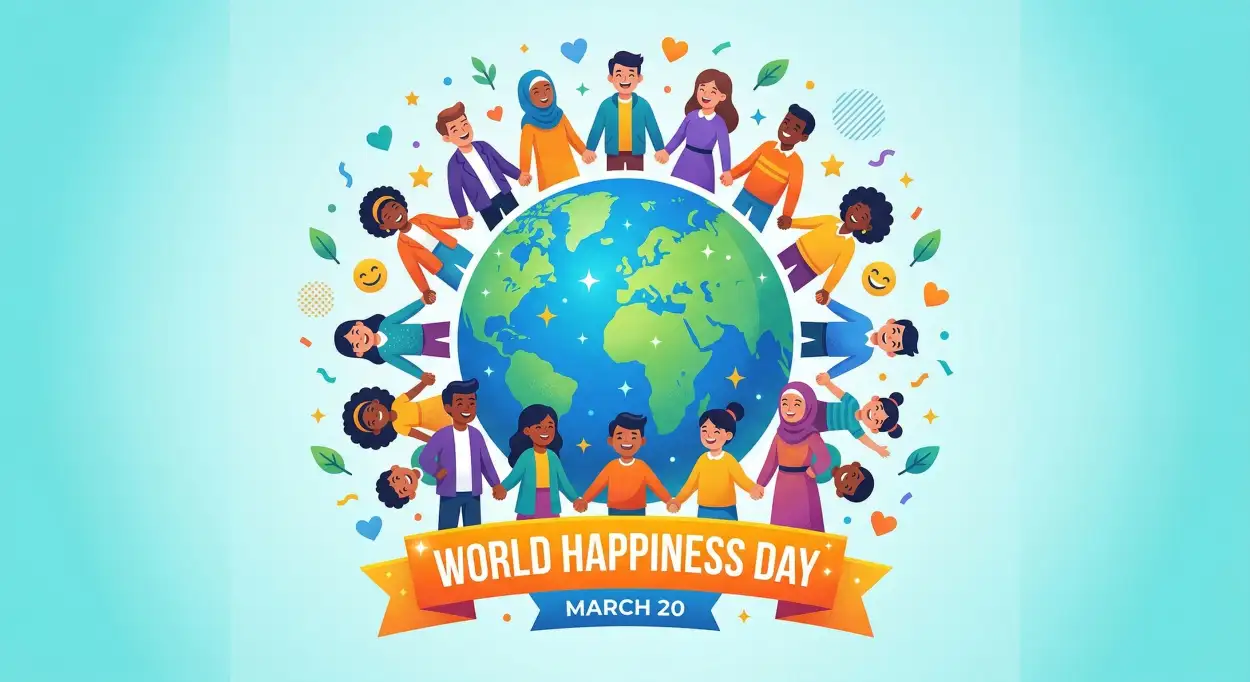 Free Download World Happiness Day 2026 Vector Illustration - High Quality World Happiness Day 2026 Image