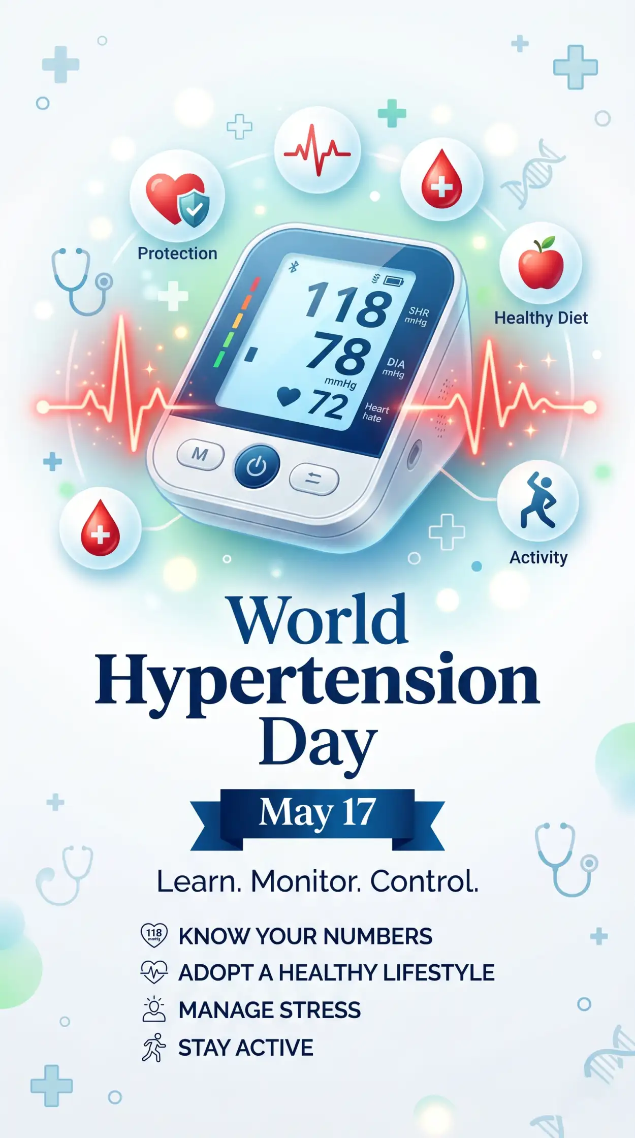 Free Download World Hypertension Day Medical Infographic Template - High Quality World Hypertension Day Image