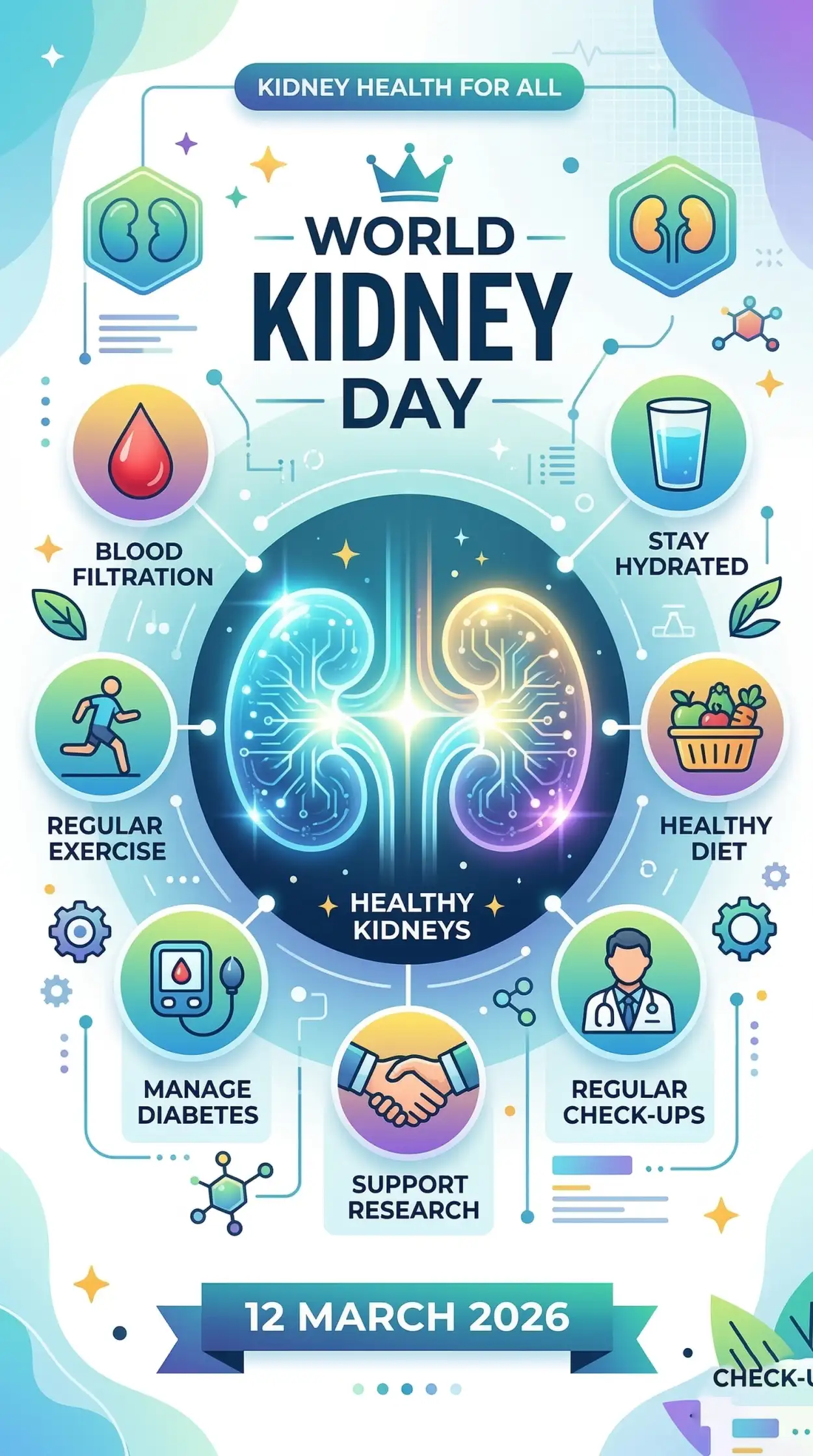 Free Download World Kidney Day 2026 Kidney Health Digital Poster - High Quality World Kidney Day Image