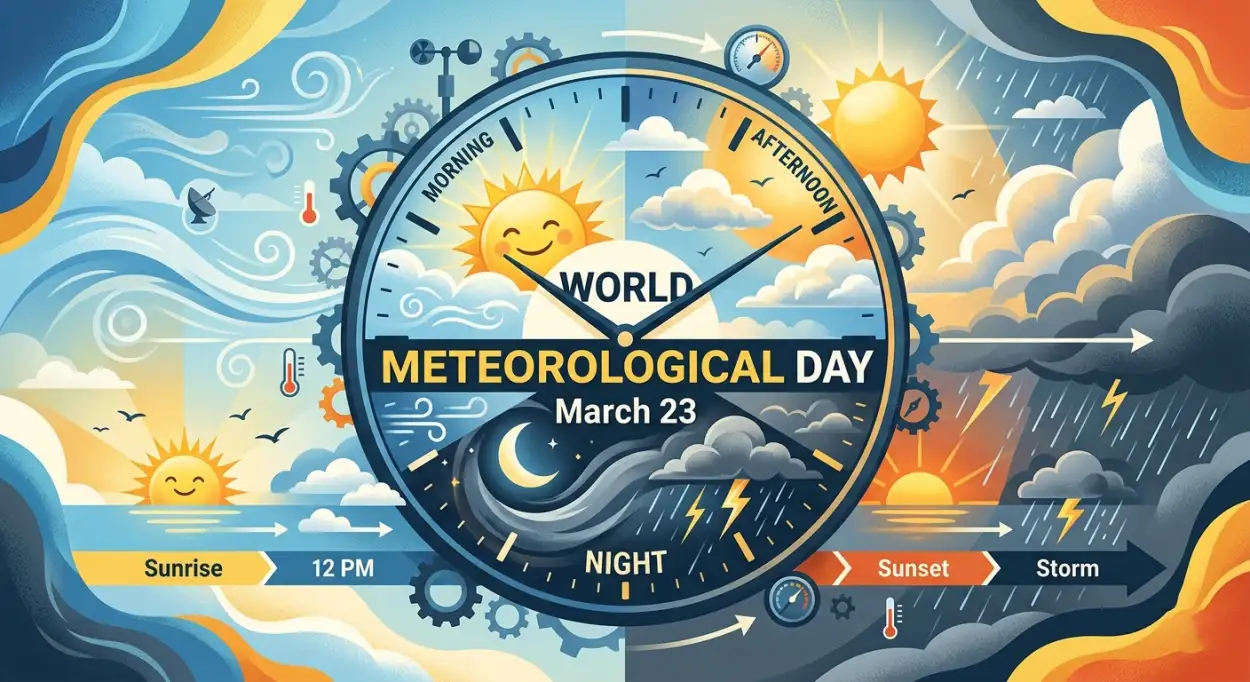 Free Download World Meteorological Day Vector Illustration - High Quality World Meteorological Day 2026 Date And Theme Image
