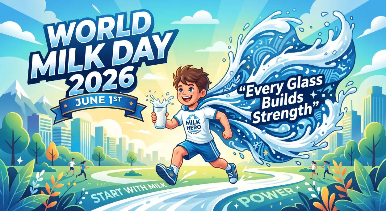 Free Download World Milk Day 2026 Banner Background Design - High Quality World Milk Day 2026 Background Image