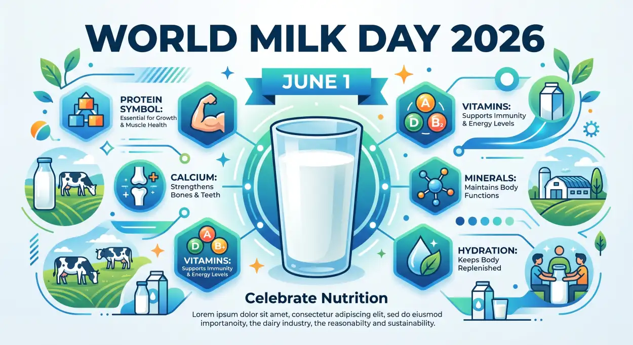 Free Download World Milk Day 2026 Dairy Nutrition Infographic Templates - High Quality World Milk Day 2026 Image