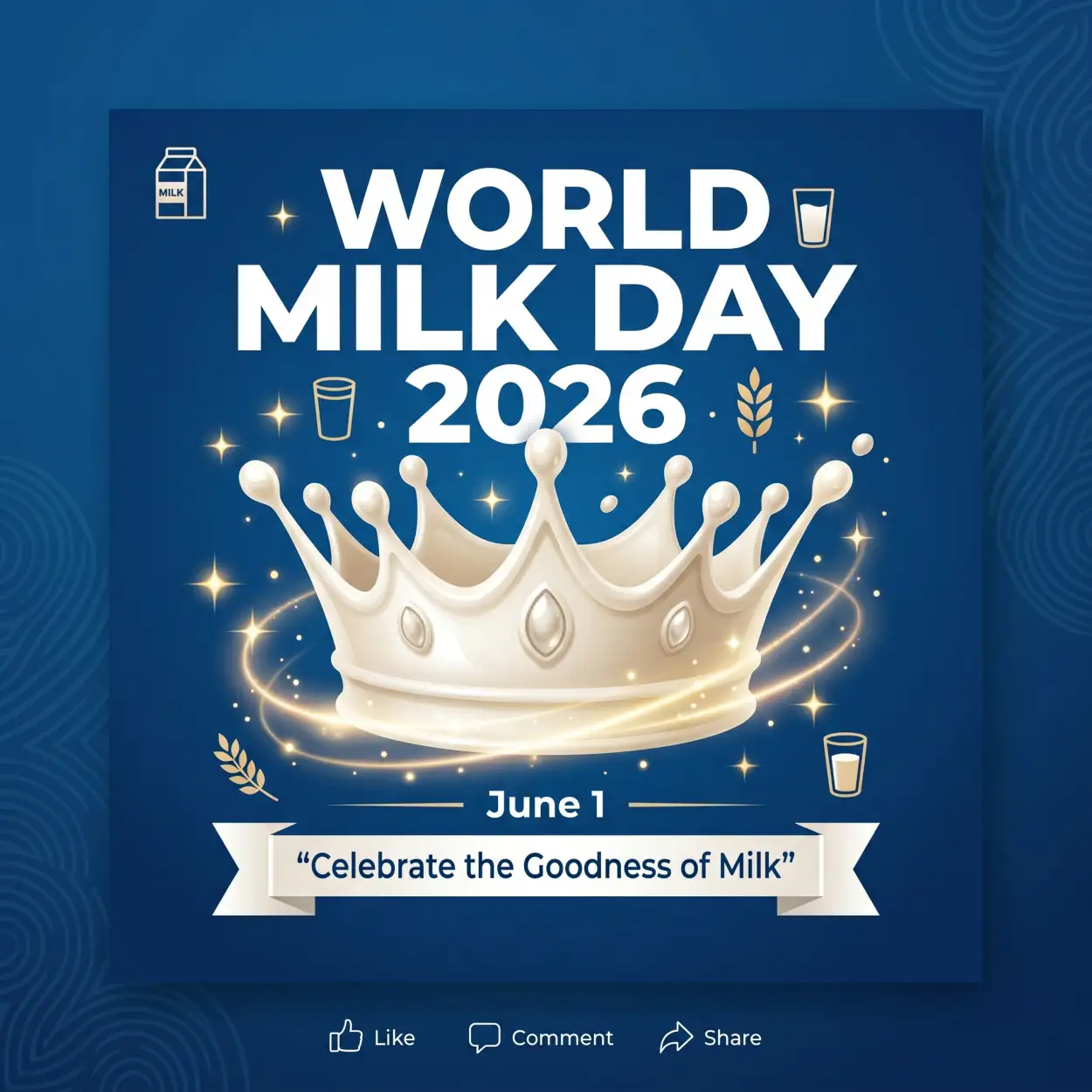 Free Download World Milk Day 2026 Premium Greeting Card Designs - High Quality World Milk Day 2026 Image