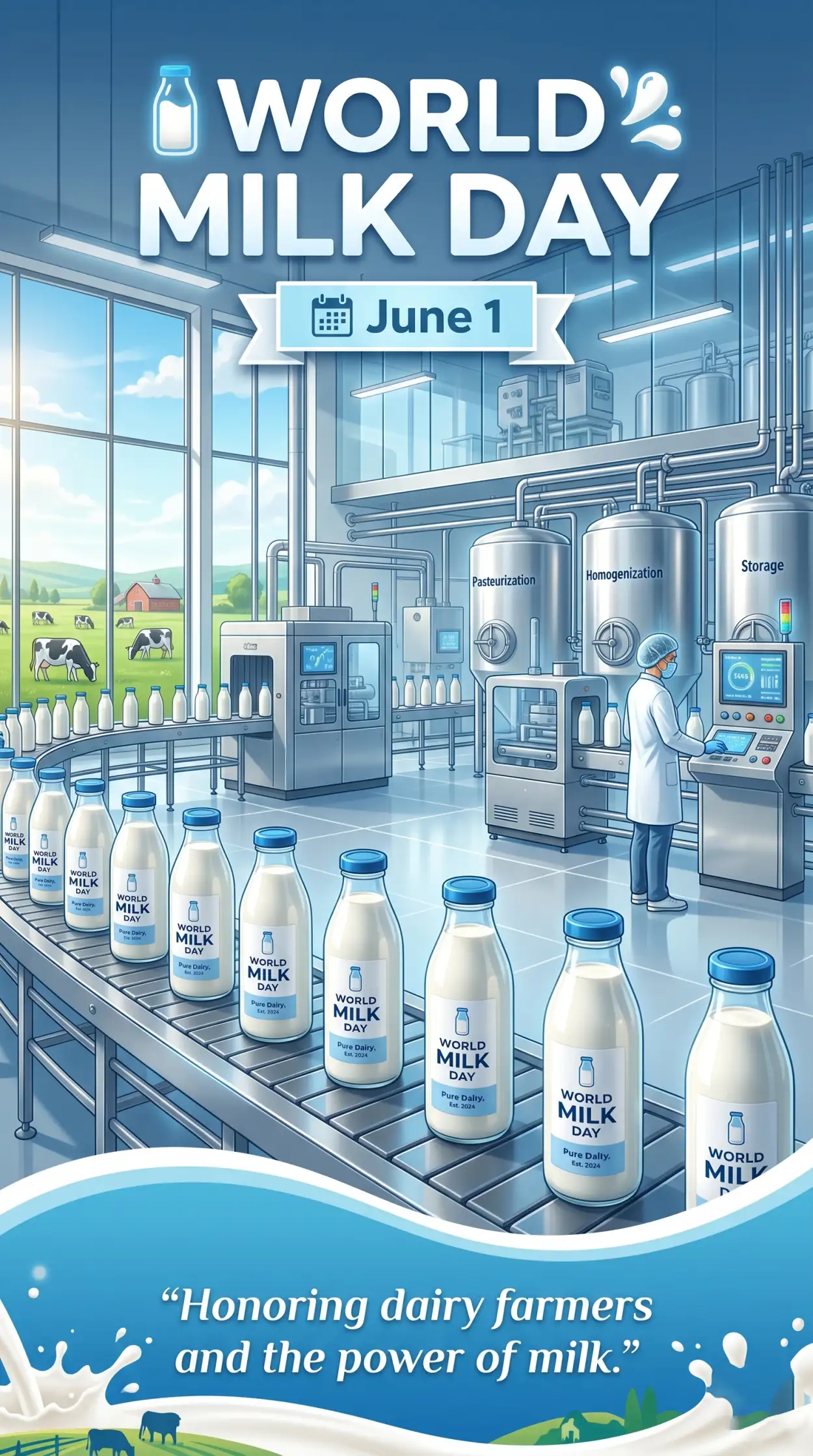 Free Download World Milk Day Poster Illustration - High Quality World Milk Day Poster Image