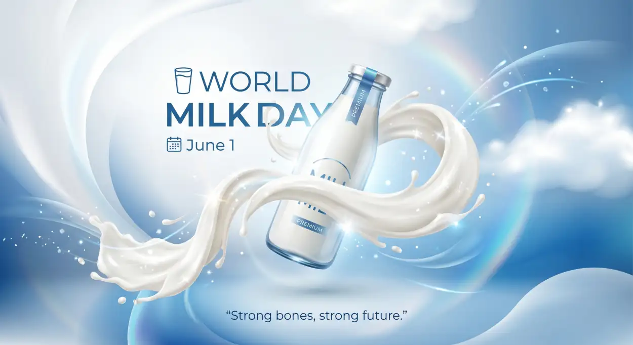 Free Download World Milk Day Poster With June 1 Date - High Quality World Milk Day Poster Image