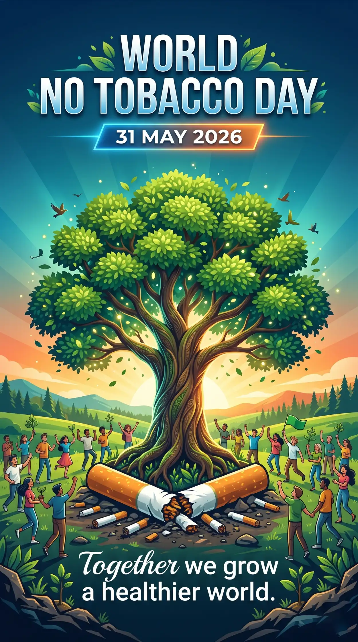Free Download World No Tobacco Day 2026 Editable Poster - High Quality World No Tobacco Day 2026 Image