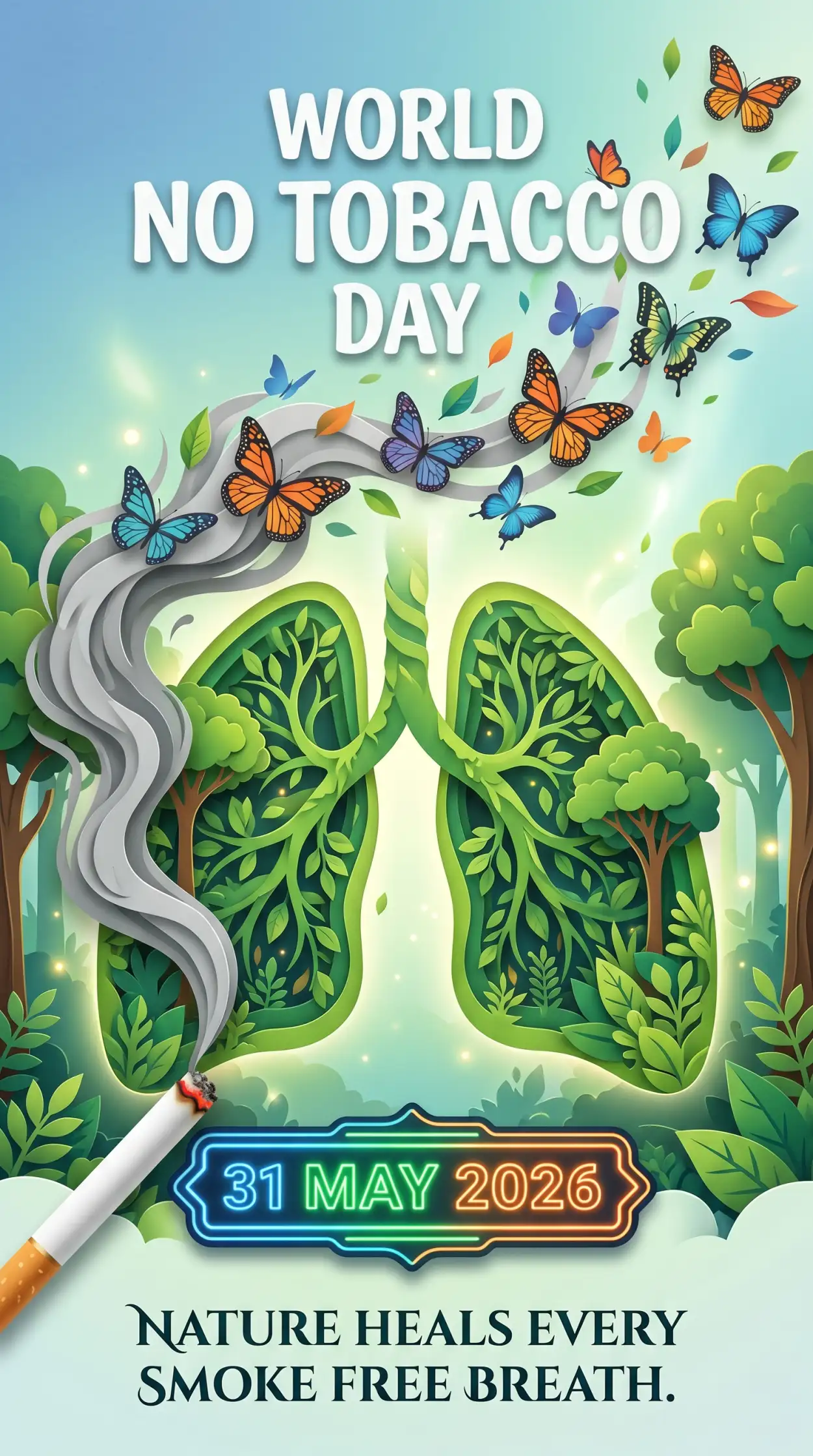 Free Download World No Tobacco Day 2026 Educational Poster - High Quality World No Tobacco Day 2026 Image