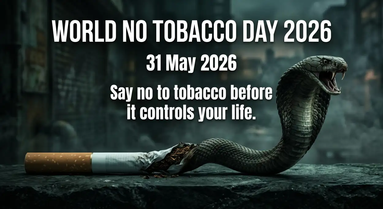 Free Download World No Tobacco Day 2026 Hindi Slogan - High Quality World No Tobacco Day 2026 Image