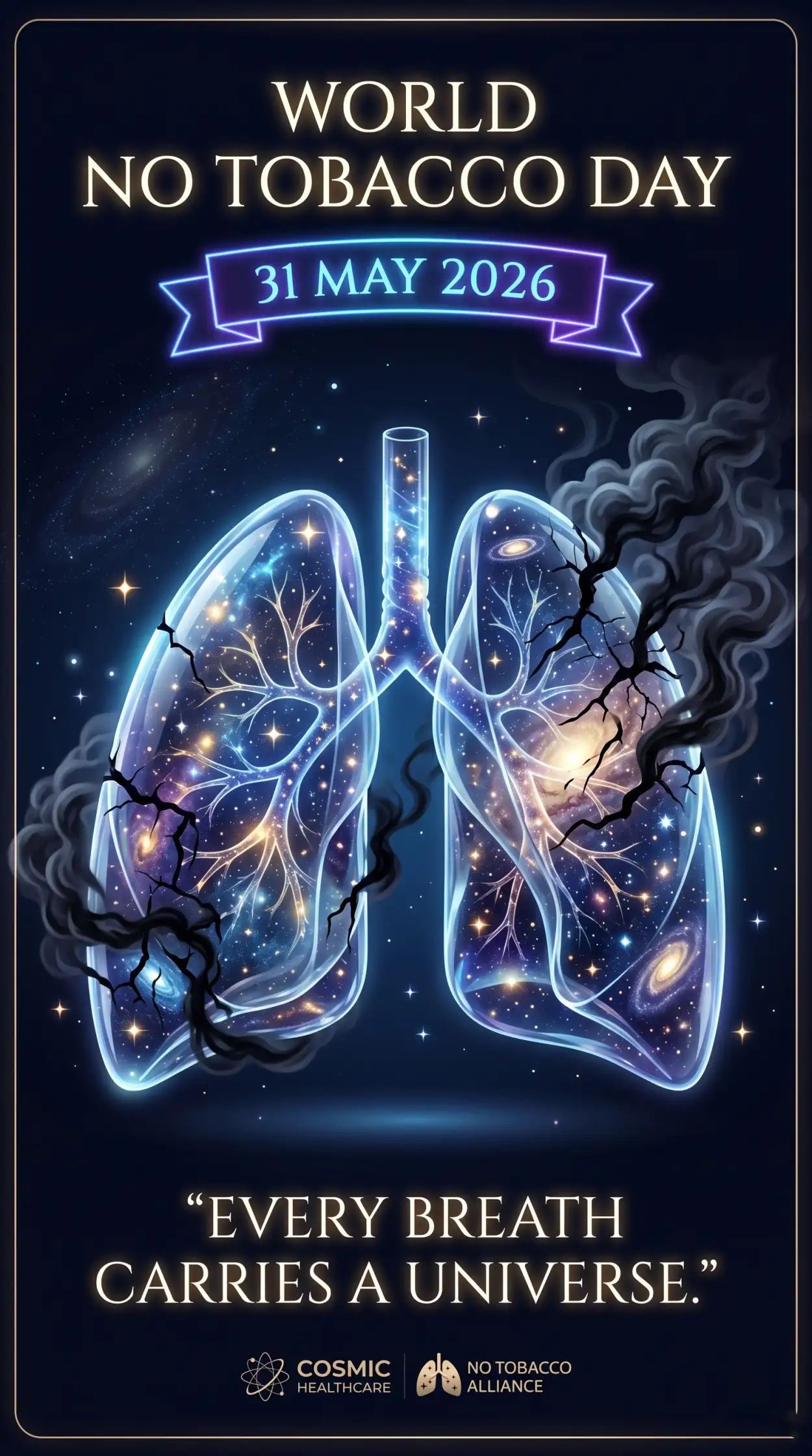 Free Download World No Tobacco Day 2026 Lung Awareness Design - High Quality World No Tobacco Day 2026 Image