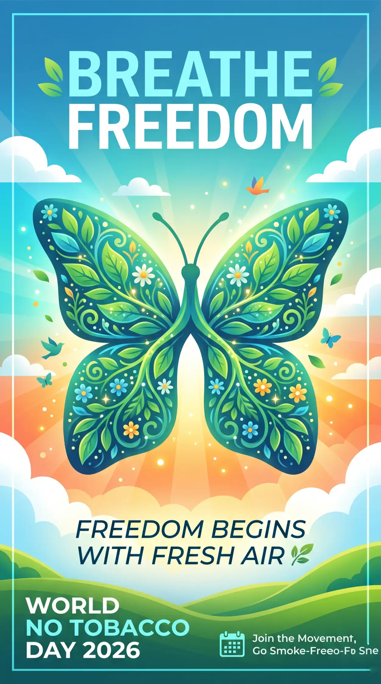Free Download World No Tobacco Day 2026 Tobacco Free Life Whatsapp Post - High Quality World No Tobacco Day 2026 Image