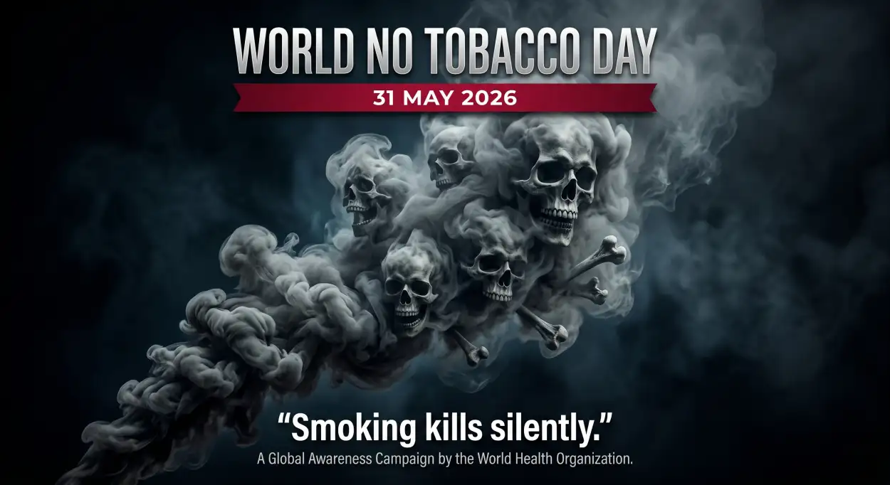 Free Download World No Tobacco Day 2026 Typography Quote Design - High Quality World No Tobacco Day 2026 Image