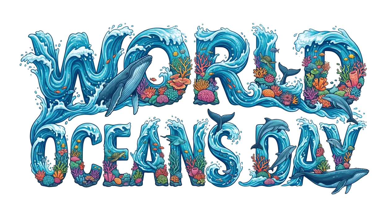 Free Download World Oceans Day Banner Png Design - High Quality World Oceans Day Png Transparent PNG