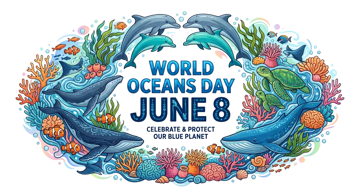 Free Download World Oceans Day Png With Fish Illustration - High Quality World Oceans Day Png Transparent PNG