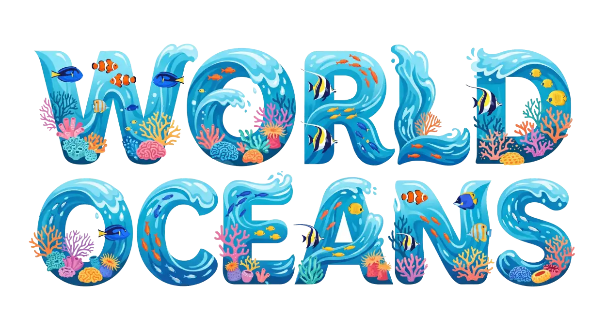 Free Download World Oceans Day Png With Ocean Typography - High Quality World Oceans Day Png Transparent PNG