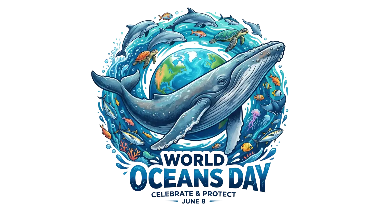 Free Download World Oceans Day Png With Whale Design - High Quality World Oceans Day Png Transparent PNG