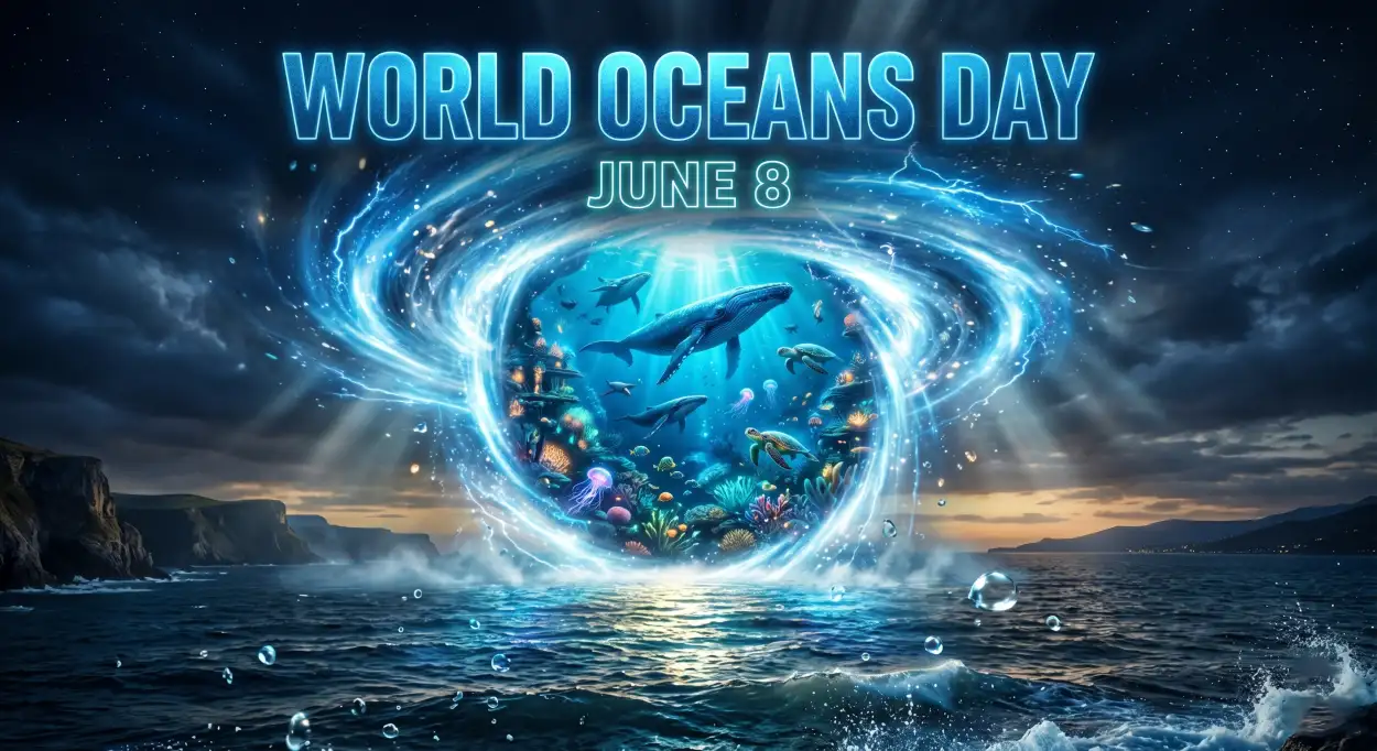 Free Download World Oceans Day Social Media Carousel Post - High Quality World Oceans Day Social Media Post Image