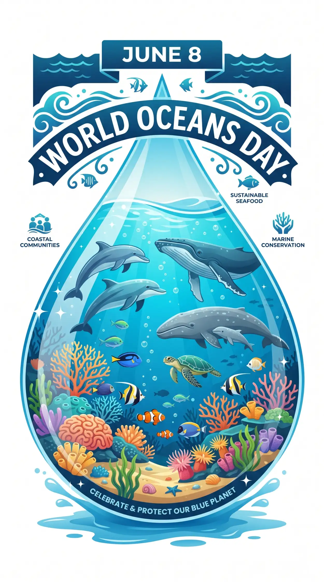 Free Download World Oceans Day Social Media Post Clipart - High Quality World Oceans Day Social Media Post Image