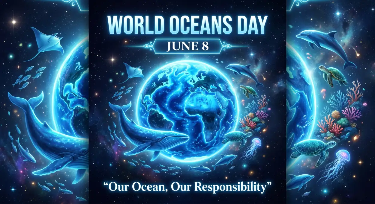 Free Download World Oceans Day Social Media Post For Community Awareness - High Quality World Oceans Day Social Media Post Image