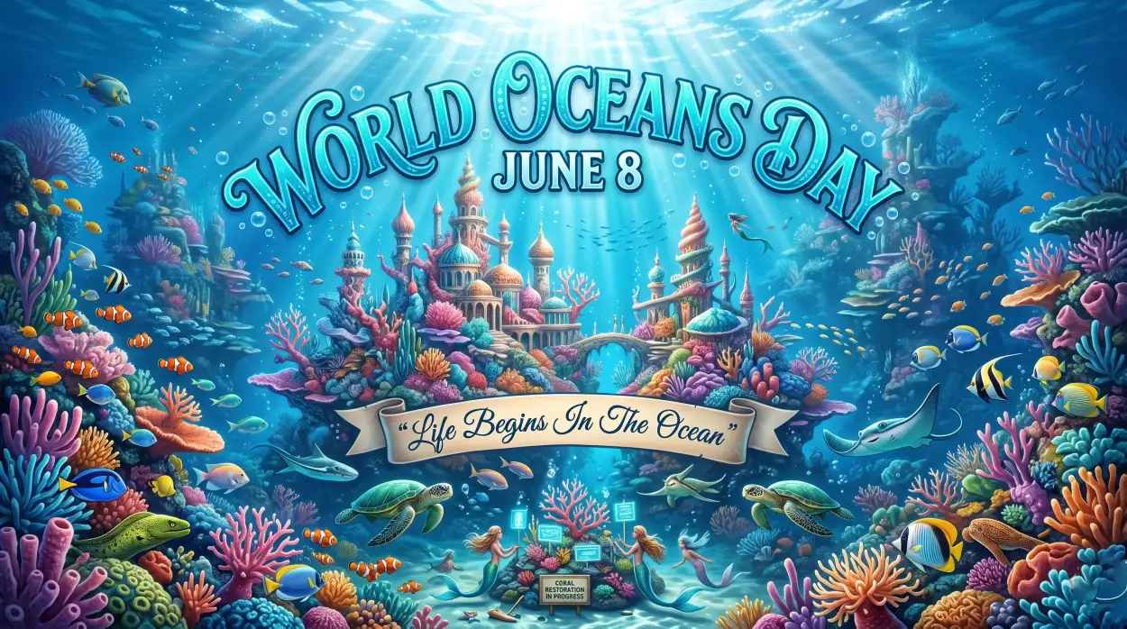 Free Download World Oceans Day Social Media Post For Global Awareness - High Quality World Oceans Day Social Media Post Image