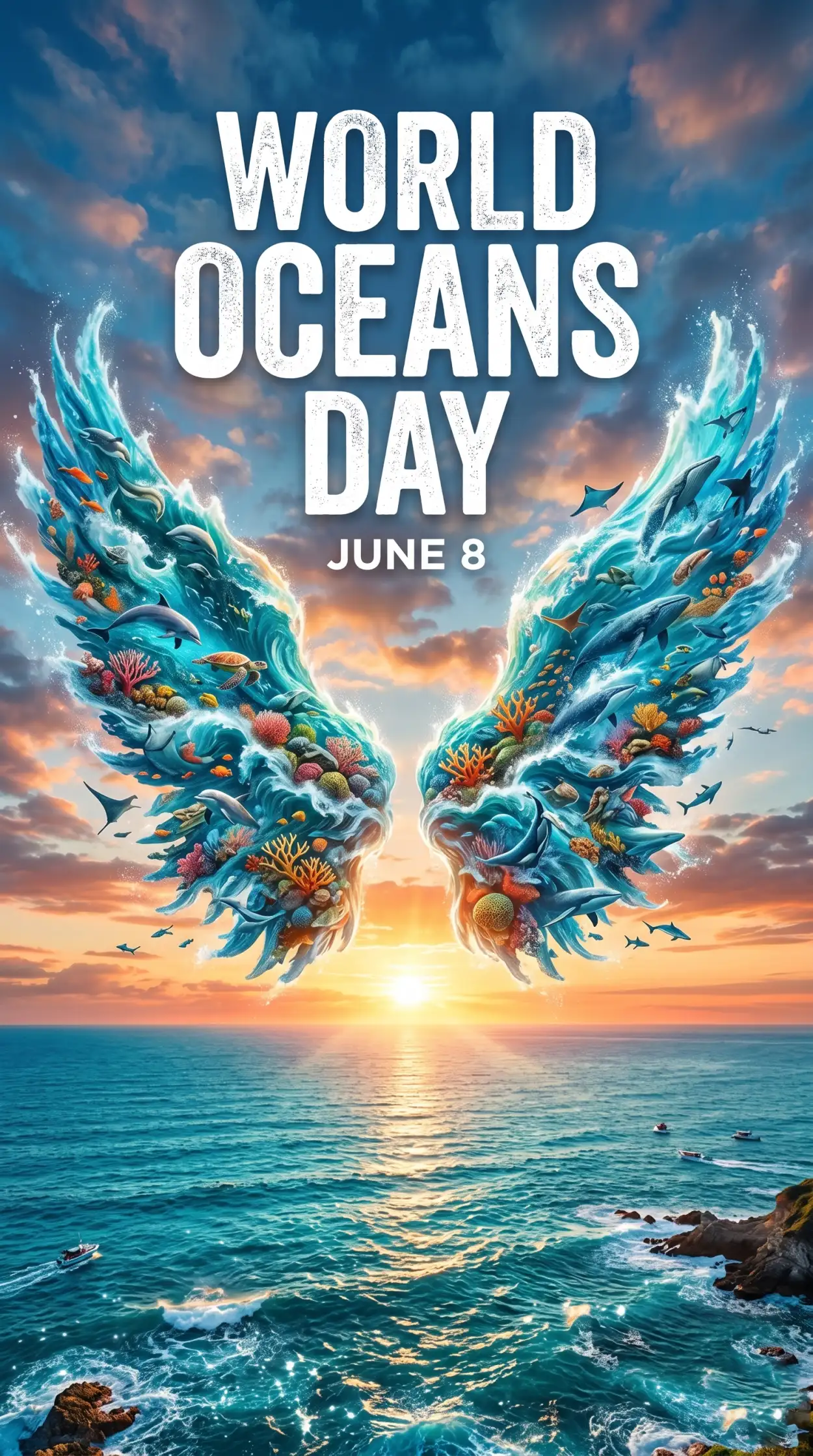 Free Download World Oceans Day Social Media Post For Telegram Channel - High Quality World Oceans Day Social Media Post Image