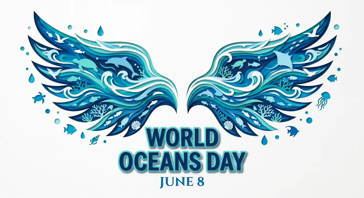 Free Download World Oceans Day Social Media Post With Ocean Waves - High Quality World Oceans Day Social Media Post Image