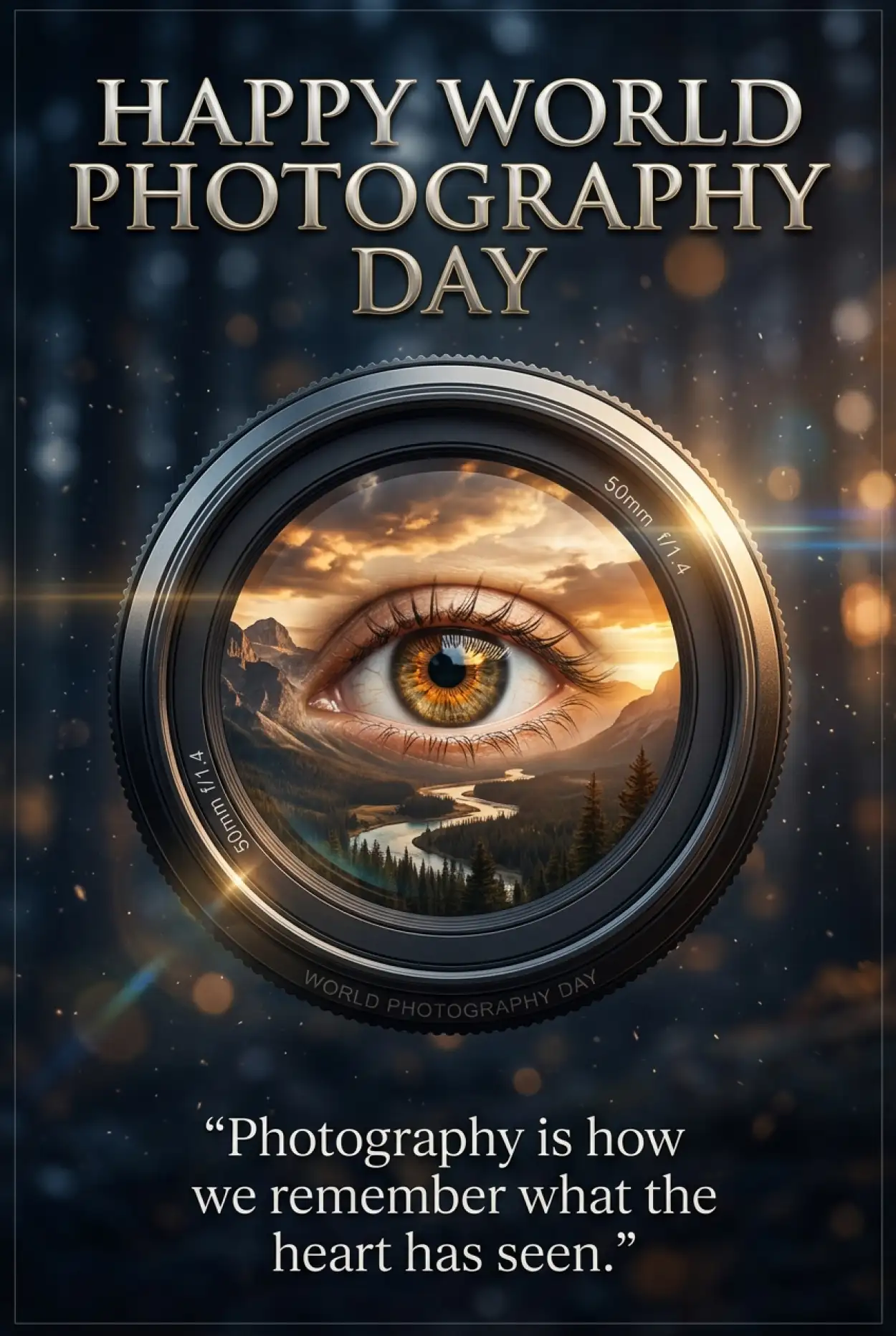 Free Download World Photography Day 2026 3d Camera Poster - High Quality World Photography Day 2026 Image