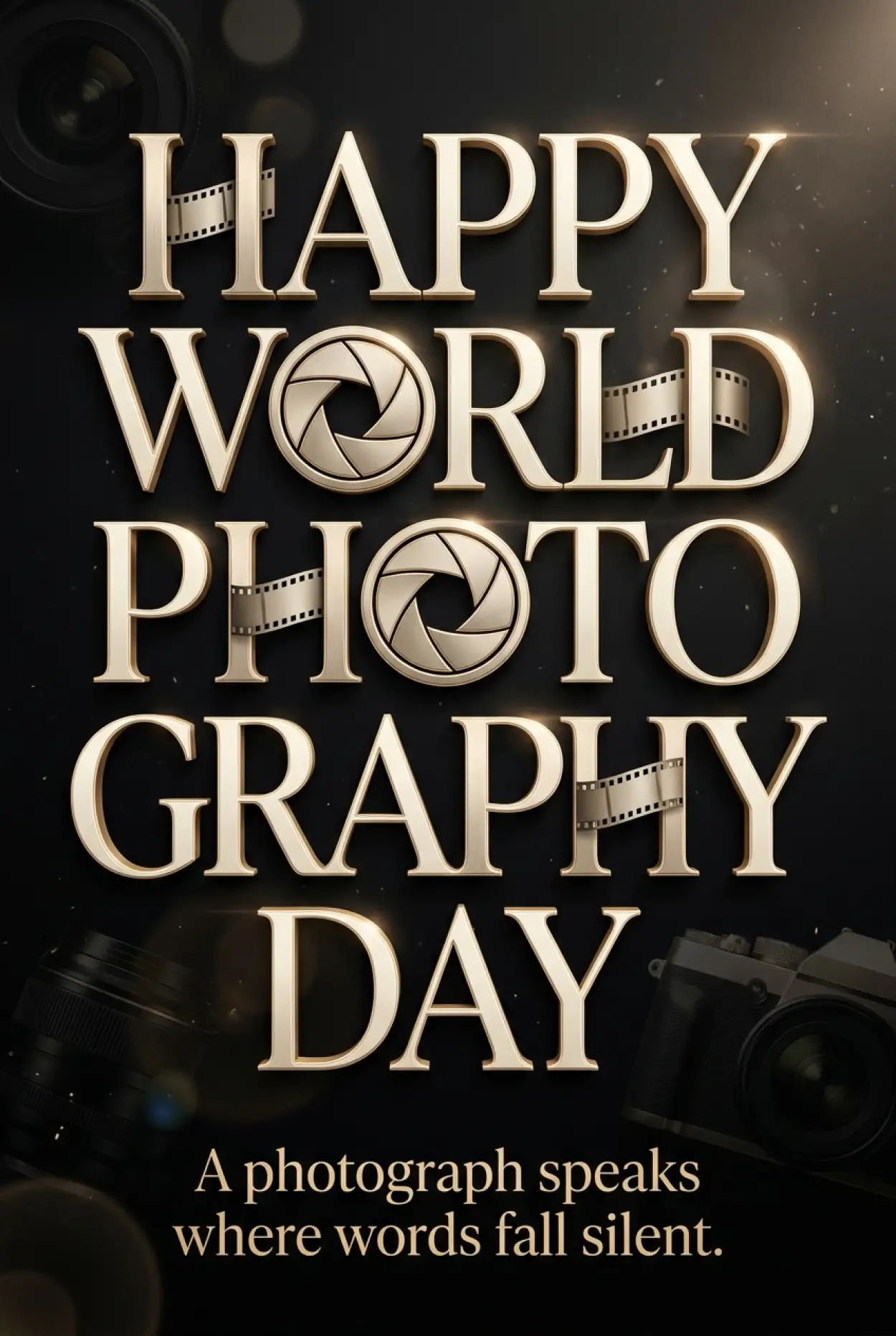 Free Download World Photography Day 2026 Creative Typography Poster - High Quality World Photography Day 2026 Image