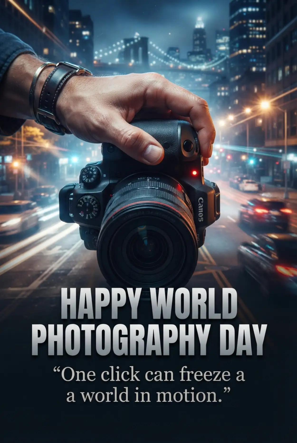 Free Download World Photography Day 2026 Photo Editing Poster - High Quality World Photography Day 2026 Image