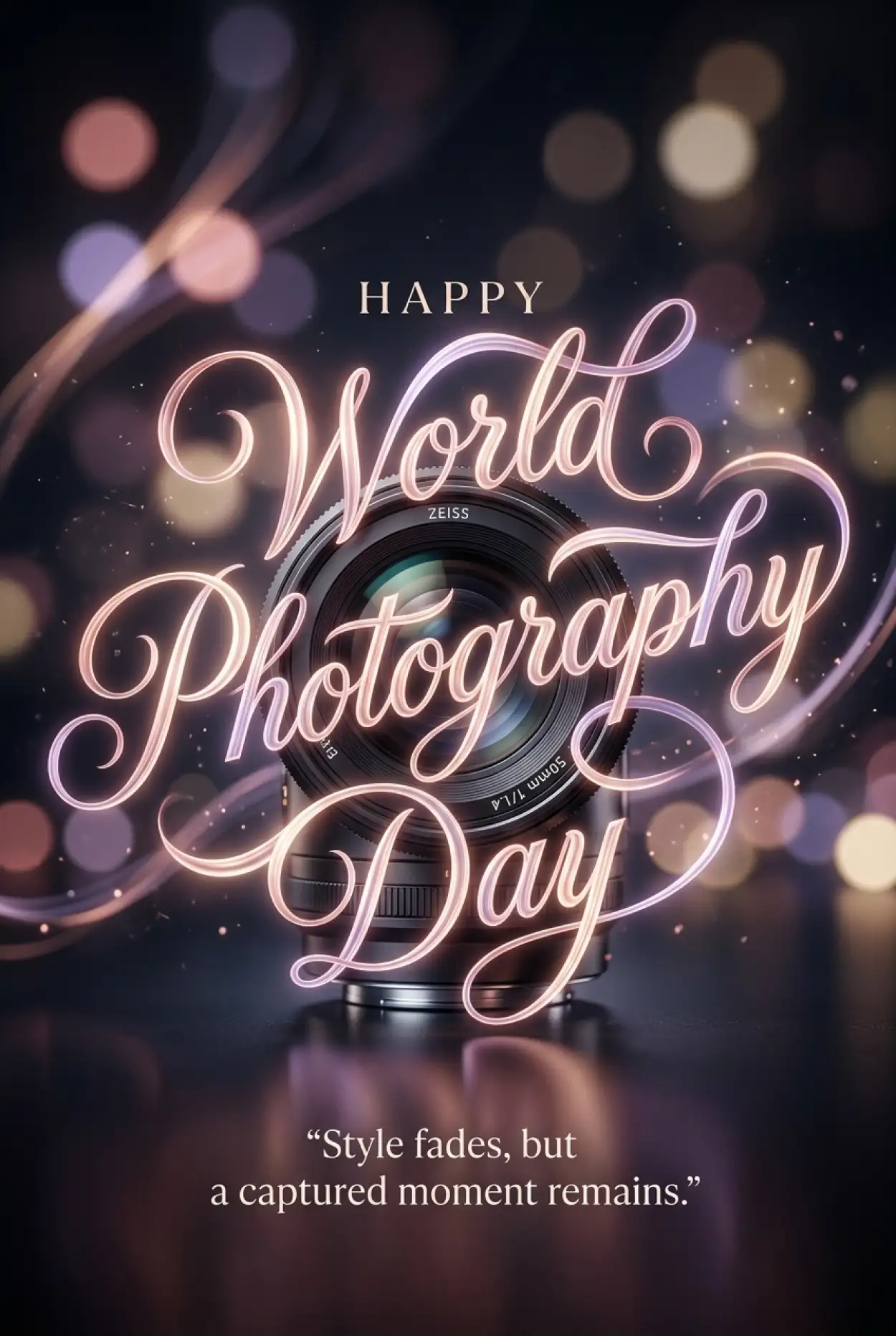 Free Download World Photography Day 2026 Typography Design - High Quality World Photography Day 2026 Image