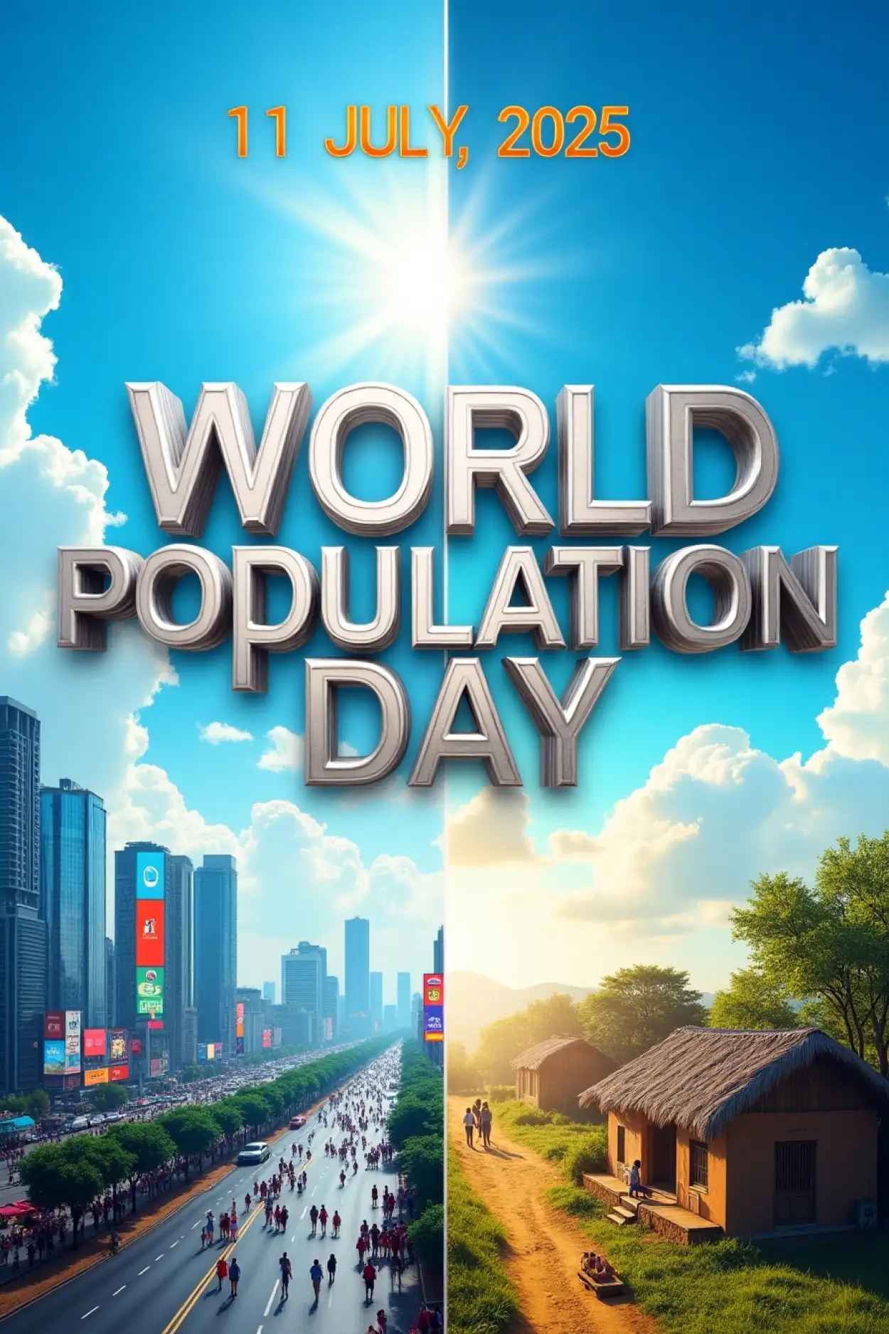 World Population Day 2025 Theme Design - Royalty Free D Population Day Image | Pngmagic Free Download World Population Day 2025 Theme Design - High Quality D Population Day Background