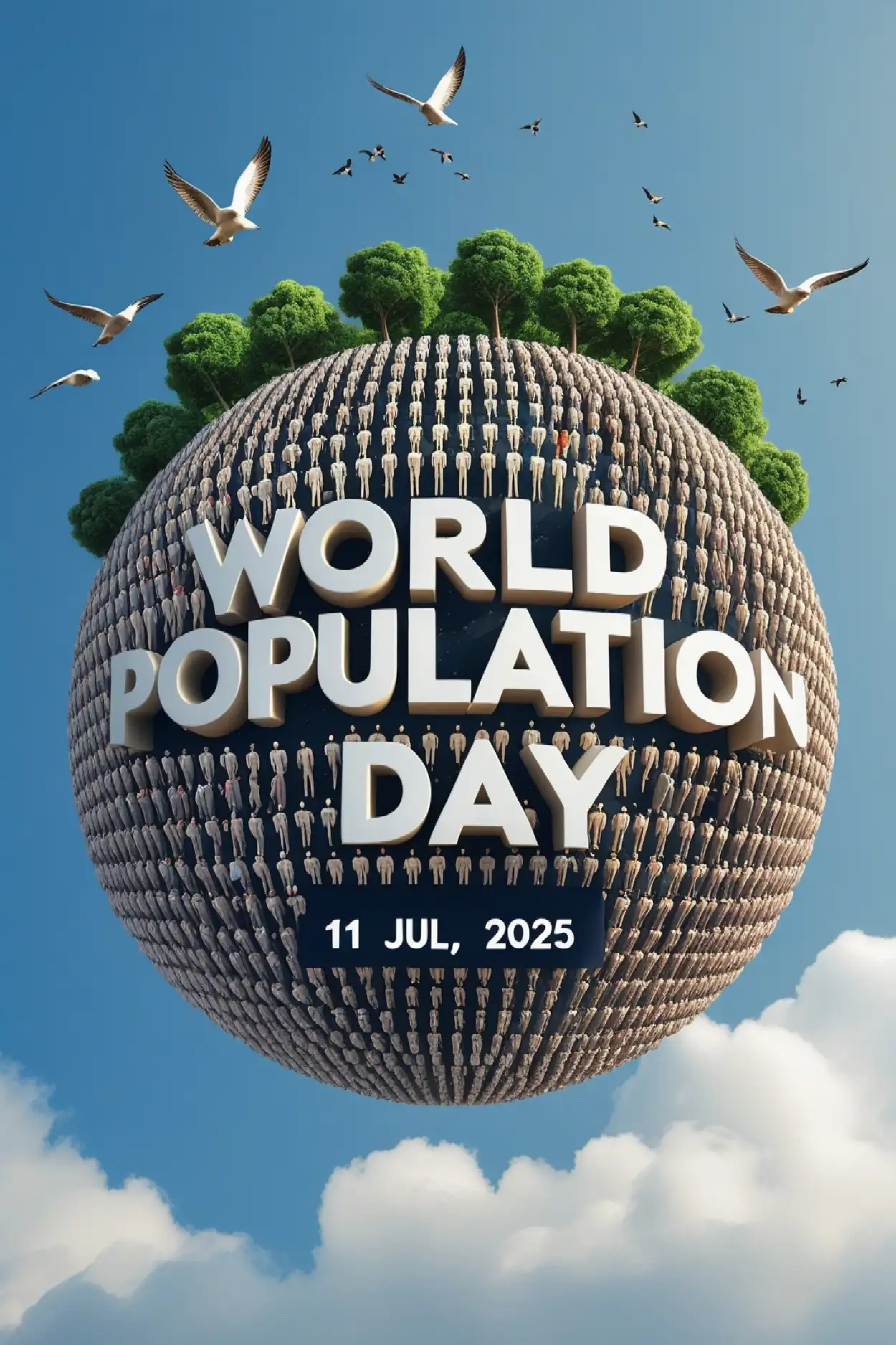 Free Download World Population Day Art Illustration - High Quality World Population Day Background