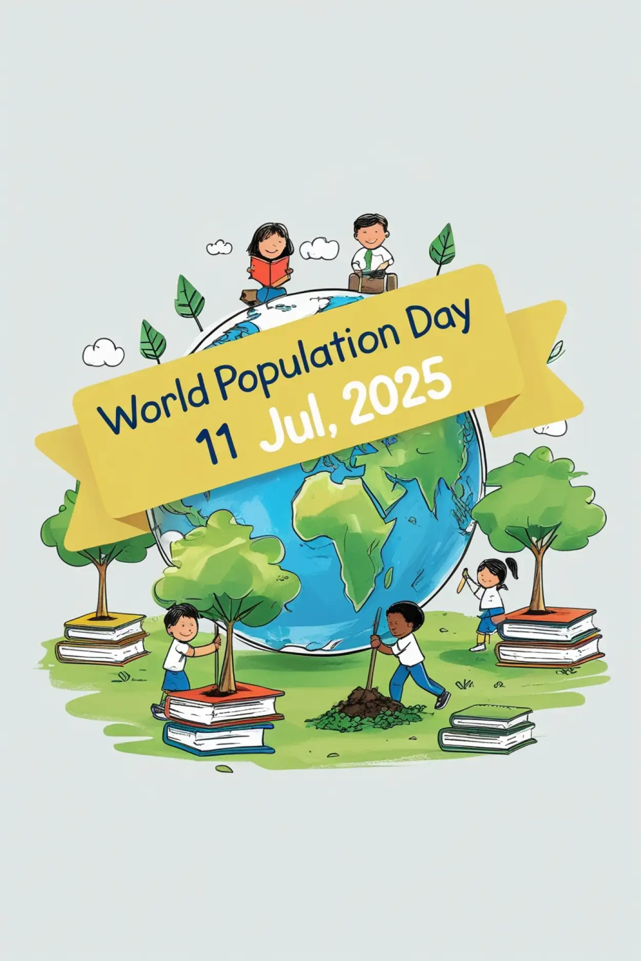 Free Download World Population Day Hd Banner 2025 - High Quality World Population Day Background