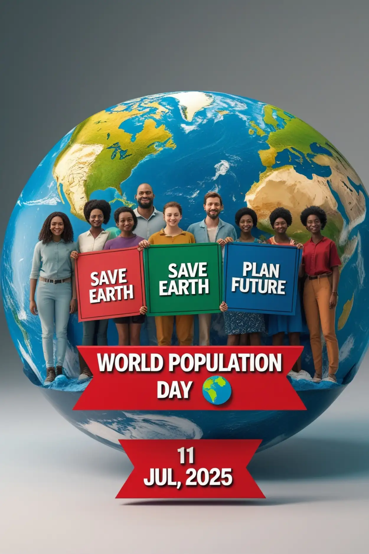 Free Download World Population Day Poster With Message - High Quality World Population Day Background